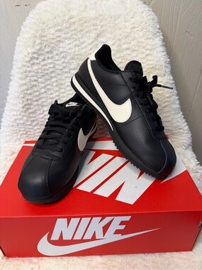 Nike Black Leather Cortez Sneakers